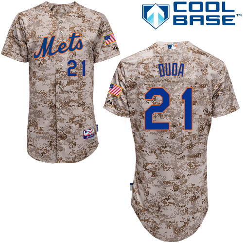 Lucas Duda #21 Youth Baseball Jersey-New York Mets Authentic Alternate Camo Cool Base MLB Jersey